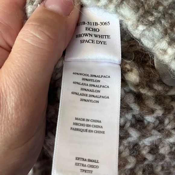 Rails Echo Chunky Roll Neck Pullover Sweater in Brown Striped Womens Size XS - Picture 8 of 10